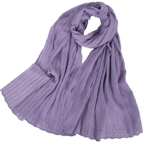 2019 New Muslim Chiffon fold Scarf Solid Color National Wind Long Scarves For Women Wrap Shawl Stole 36