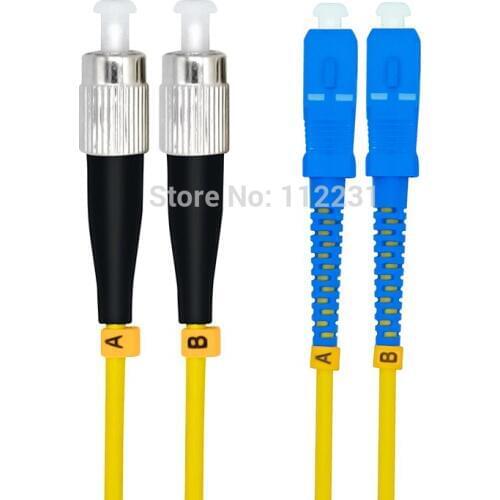 25Meters SC to FC Singlemode Duplex Optical Fiber Patch Cord Cable,SC/PC-FC/PC,3.0mm