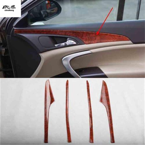 4pcs/lot Car sticker ABS carbon fiber grain or wooden four Interior doors decoration cover for 2009-2013 OPEL INSIGNIA G09