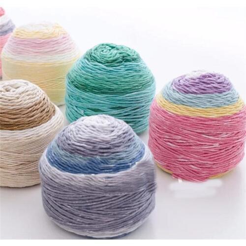 50G Gradient color section dyeing yarn Medium and small group cotton thread merino wool yarn Rainbow line shawl line yarn FZ307