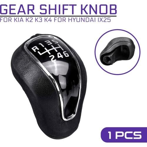 6 Speed Car PU Leather Lever Stick Shifter Knob MT Gear Shift Knob For Kia K2 K3 K4 Sportage for Hyundai IX25 Creta 2012-2016