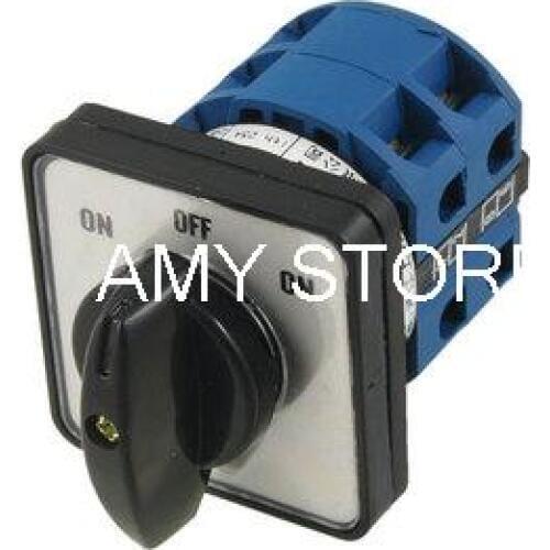 660V 25A Universal Changeover 8 Screw Terminals Switch Blue Black