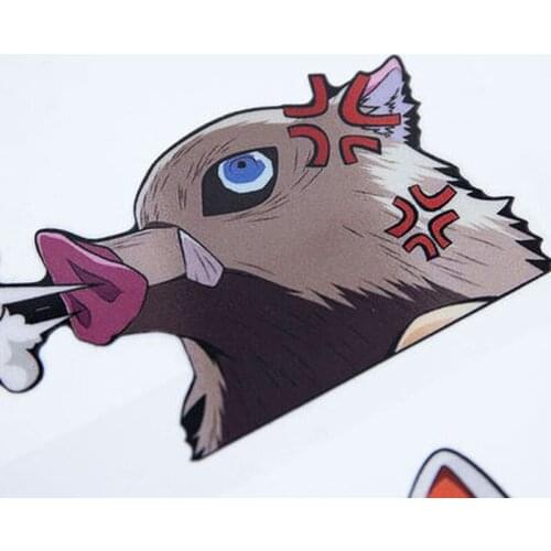 Anime Demon Slayer Nezuko Kamado Car Sticker Vinyl Car Stickers Waterproof Reflective Stickers Trunk Decal Car Accessories