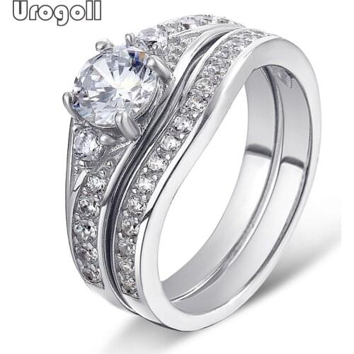 Noble Ring For Women 925 Sterling Silver Zircon Wedding Ring Rhinestone Engagement Set Ring Jewelry Accessories For Girl Party