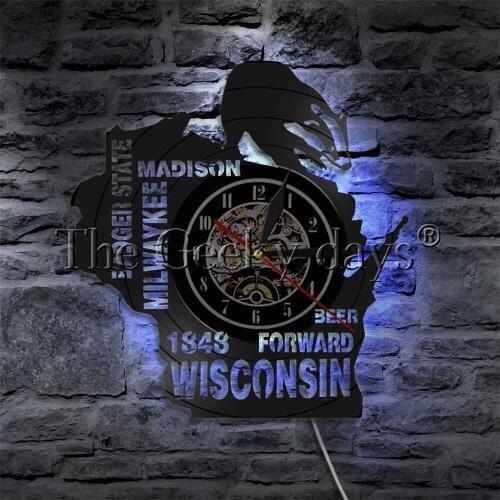 Badger State LED Lighting Wall Art Milwaykee Madison Beer Forward Wisconsin LED Wall Light Bedside Wall Lamp