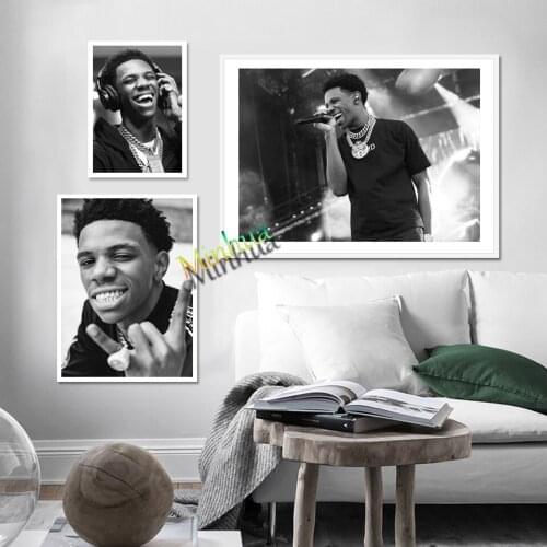 A Boogie Wit Da Hoodie Poster Pop Singer Black And White Canvas Prints Portrait Pictures Wall Art Decor Mural Gift