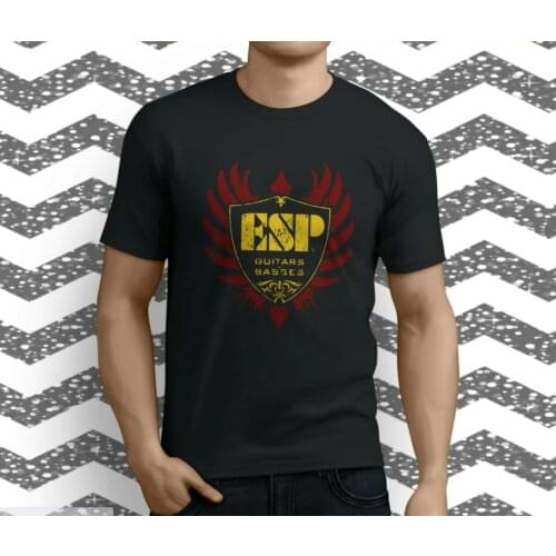 ESP Guitars Basses T-Shirt Funny Birthday Cotton Tee Vintage Gift For Men Women