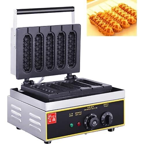 Commercial Electric Waffle Machine Hot Crisp Machine Five Grid Hot Dog Machine Hot Dog Crispy Machine Snack Equipment FY-117