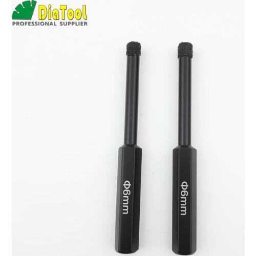 DIATOOL 2pcs Hex Vacuum Brazed Wet Drill Bits Hexagon Shank Diamond Wet Drilling Core Bits For Stone, Concrete, Ceramic