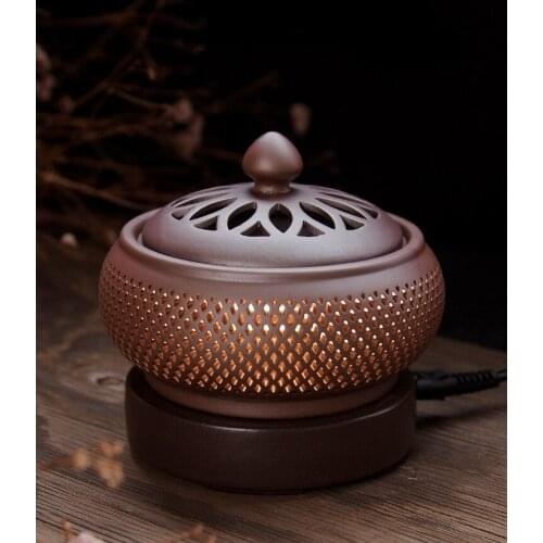 Creative Electrical Incense Burner Agarwood Sandalwood Ceramic Zen Incense Burner Buddha Bruleur Encens Home Decoration DG50IB