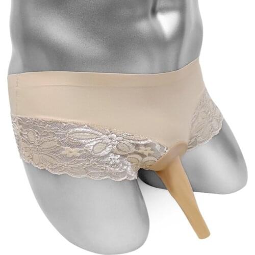 Lace Erotic Mens Briefs Underwear With Penis Sheath Sissy Panties Sexy Lingerie Funny Adult Costume Bikini For Male Underpants