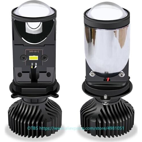 2pcs 90W 6000K H4 LED Mini Projector Headlight Lens Automobles Bulb H4 Headlamp Retrofit Car Styling Hi/Lo Beam Lights 12v 24v