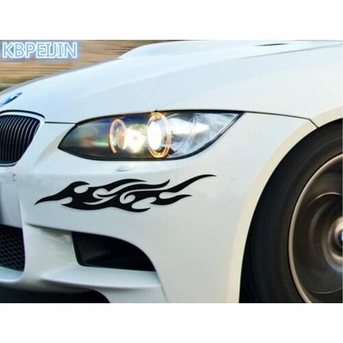 HOT 2pcs Car Flame Fire Sticker Engine Hood Decor Accessories for Jaguar xf xe x-type xj XJR s-type f-pace XFR XKR Auto Styling