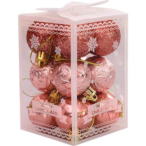Christmas Ball Ornaments Xmas Tree Ball Bauble Hanging Home Party Ornament Decor 12pcs/Box 4cm