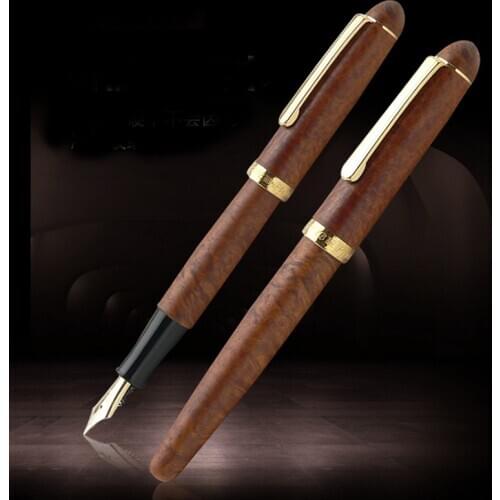 Fountain Pen Original Platinum 3776 14K Gold Nib Briarwood Wooden Holder PTB-30000BN Ink Pen Stationery Office for School 2020