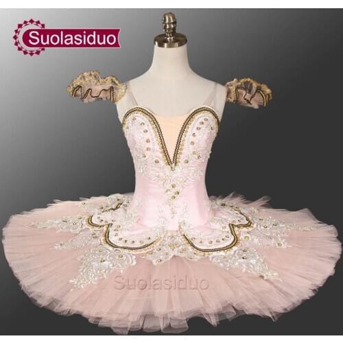 Peach Fairy Classical Ballet Tutu Girls Platter Tutu Pink Professional Tutu Adult Performance Pancake Ballet Costume SD0028