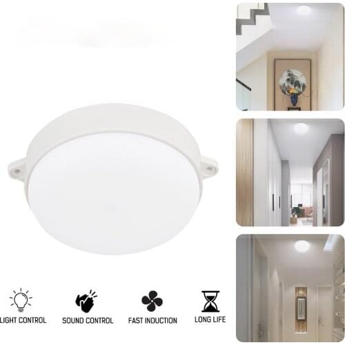 Sound and Light Control LED Simple Installation Ceiling Lamp 9W White Light Explosion-proof Spot Small Moisture-proof Lamp