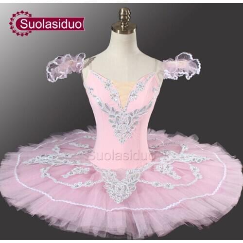 Adult Pink Classical Ballet Tutu YAGP Professional Pancake Ballet With Flower Fairy Ballet Tutu Costume Dancewear SD0005