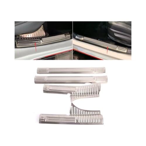 Silver Inner Side Door Sill Scuff Plate 4pcs For Kia Forte / K3 / Cerato 19-20