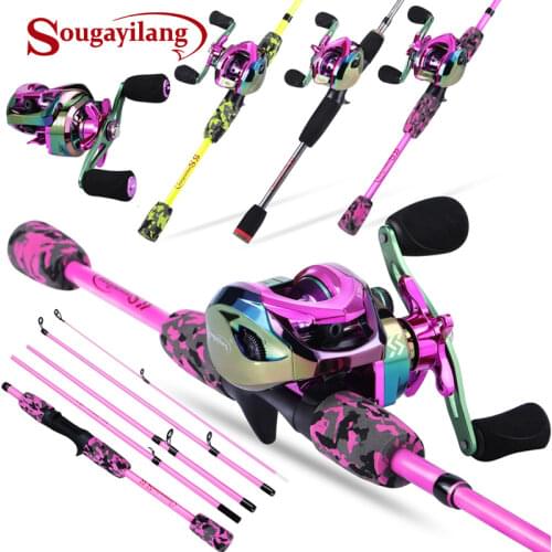 Sougayilang 1.7M/5.5ft Fishing Rod Combo 5 Section Fishing Rod 12+1BB Fishing Reel Portable Fishing Rod Set for Outdoors Fishing