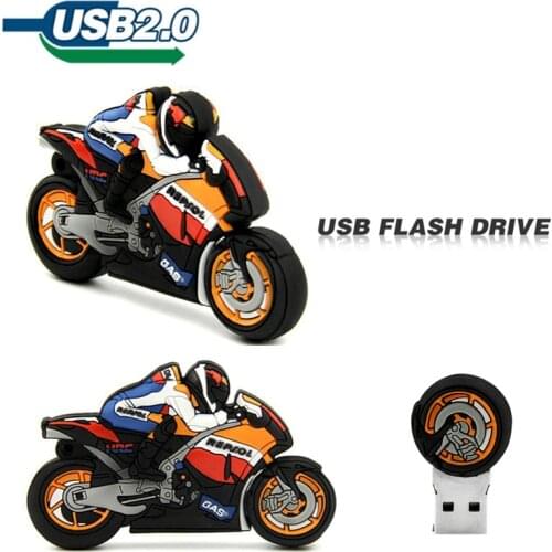 Usb flash drive 64gb pen drive 32gb pendrive cartoon Motorcycle 4gb 8gb 16gb bulk motor car memory stick u disk flash card gift