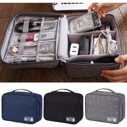 Besegad Waterproof Electronic Organizer Bag Travel Data Cable Storage Bag For Digital USB Gadget Hard Drive Case Cosmetic Makeup