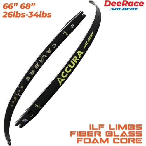 【Hyper Foam Performance】66" 68" Recurve Bow ILF Limbs 28lbs-38lbs With Foam Core Fiber Glass Olympic Target Bow Limbs Calibre