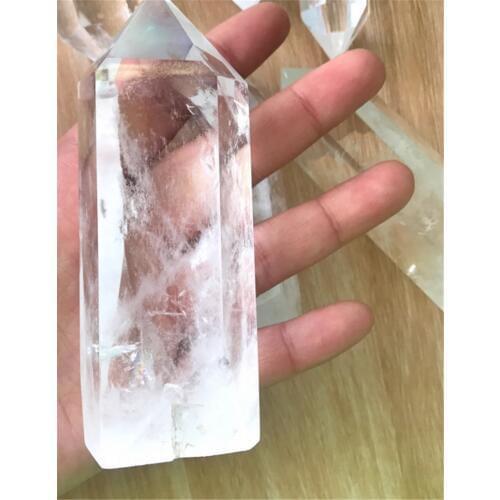 110-130g Transparent Natural Clear Quartz Crystal Points Single Terminated Crystal Wand Polished Reiki Healing Specimen