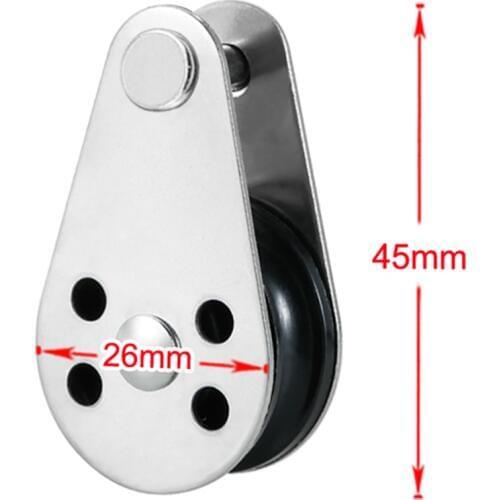 2pcs Durable Fixed Pulley Block 316 Stainless Steel Pulley Roller Kayak Sailing Rigging Lifting Wheel Marine Hardware