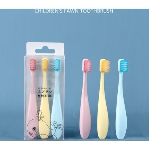 3Pcs/Set Sweet Candy Color Children Toothbrush Non-Slip Fatty Handle Small Head Soft Bristle Kids Training Tooth Brush Oral Care