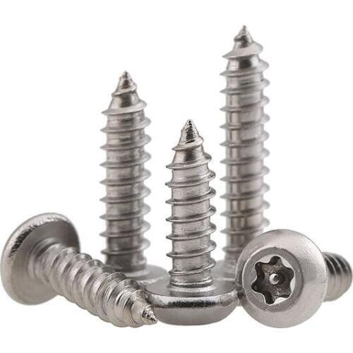 4pcs M4.8 Stainless steel Torx round head screws self-tapping bolts T&TX plum furniture decoration screws 45mm-55mm length