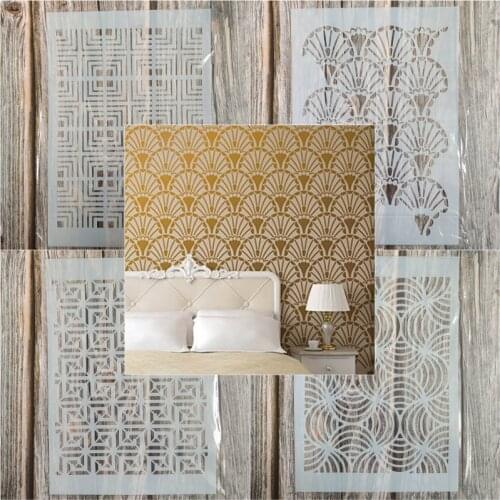 4pcs Size A4 DIY Craft mandala Stencils for Painting on Wood,Fabric,Walls Art Scrapbooking Stamping Album Embossing Paper Cards