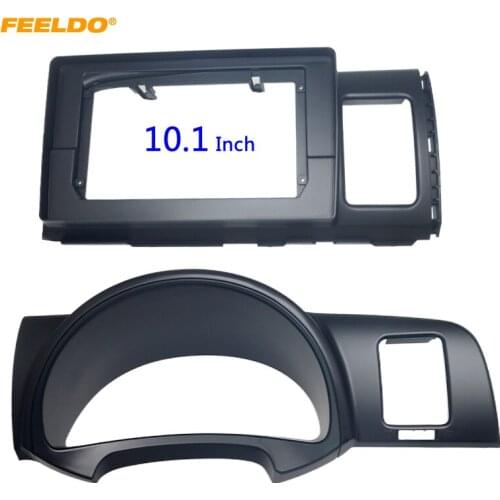 FEELDO Car 2Din Radio Stereo 10.1" Big Screen Fascia Frame for Toyota Wish CD/DVD Player Face Dash Mount Trim Kit #HQ6697