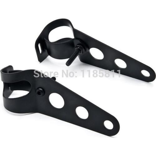 Motorcycle Black Headlight Bracket Mount For Honda Kawasaki Cafe Racer Bobber