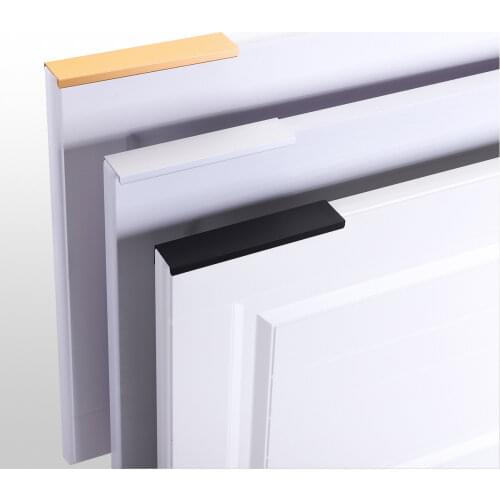 Black Silver Orange Gold Hidden Cabinet Handles Stainless steel Kitchen Cupboard Pulls Drawer Knobs Furniture Handle