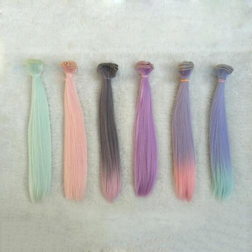 DIY Cute Straight Long Synthetic Faux Hair Wig Kids Dolls Gift Beauty Decor Dolls Accessories