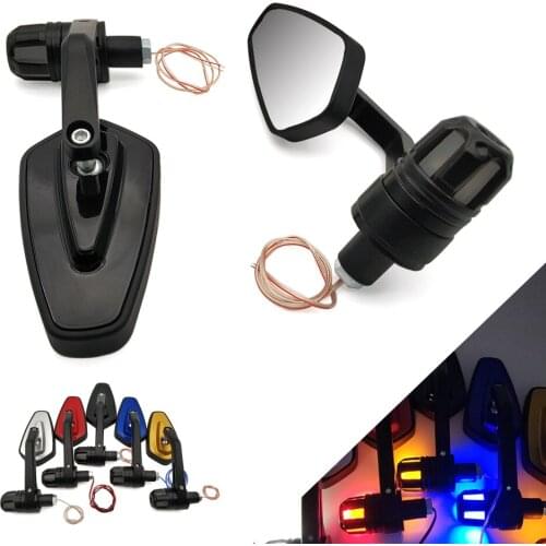 For Honda VTR1000F CBR125R CBR300R CB300F CBR/CB 300 Motorcycle Side Mirror LED Handle Bar End Mirrors Turn Signal light