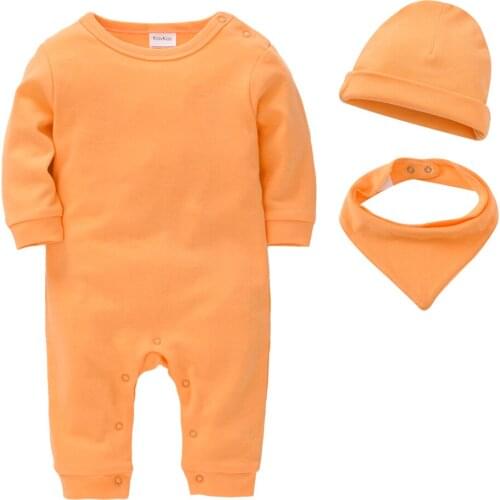 Kavkas Fashion Newborn Unisex Solid Toddler Baby Boys Girls Hats Solid Newborn Baby Girls Onesies Caps 100%Cotton Set