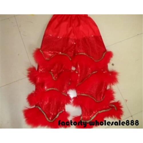 NEW Halloween Red Lion Dance Pant Chinese Folk Art Mascot Costume Suits Cosplay Dress Outfits Clothing Advertising Carnival NEW
