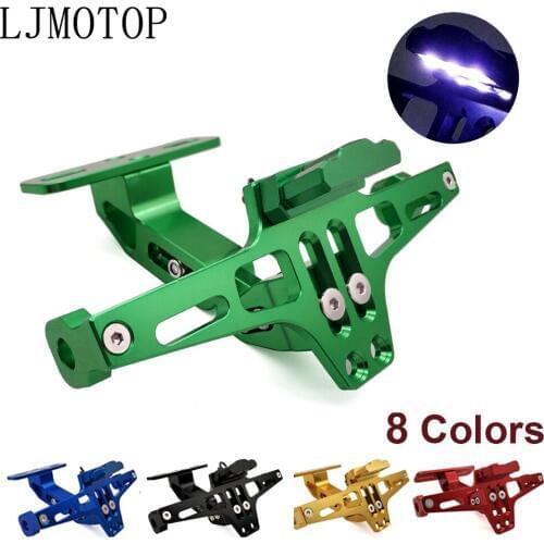 Motorcycle Rear License Plate Mount CNC with Holder LED For Kawasaki VERSYS 300X NINJA 300 250R 400R ZX14R VERSYS 1000 Z1000SX