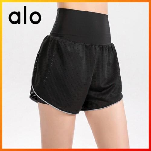 Alo Yoga Summer Womens Shorts Three-color Mesh Casual Shorts Running Sports Fitness Gym Yoga Shorts High Waist Slim Fashion