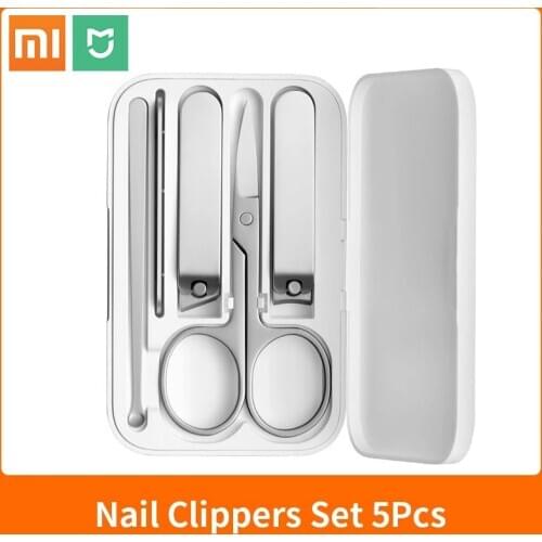 5pcs/Set Xiaomi Mijia Stainless Steel Nail Clippers Trimmer Pedicure Care Clippers Earpick Nail File Professional Beauty Tools