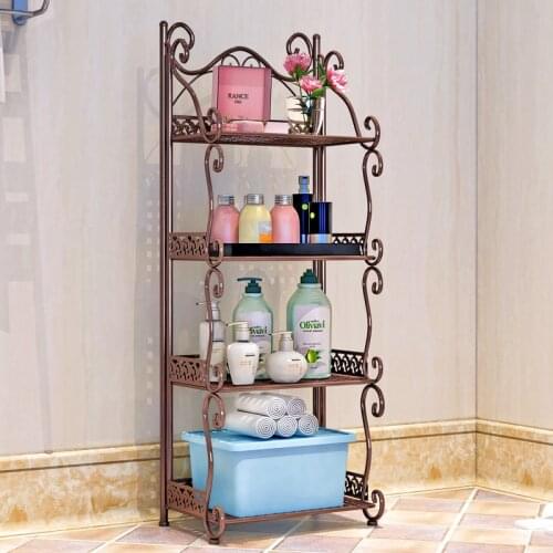 Wrought iron bathroom shelf floor bathroom washbasin shelf toilet kitchen storage finishing shelf
