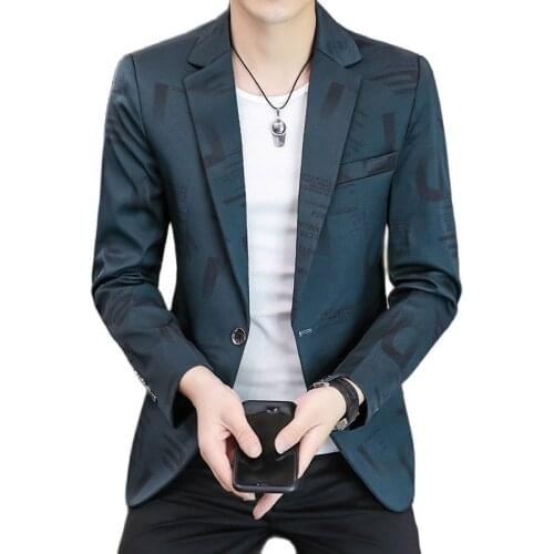 2021 Autumn Winter Mens New Fashion High Quality Print Regular Slim Fit Blazers Male Smart Casual Business Wedding Suit Jackets