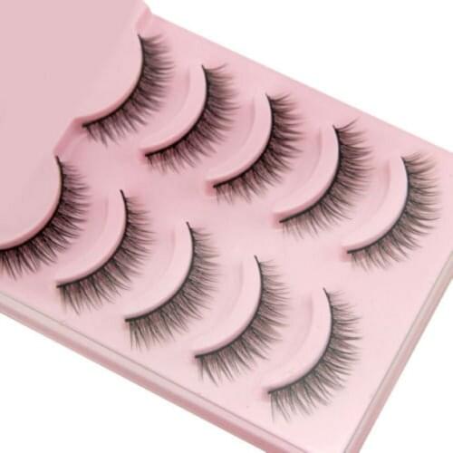 5 Pairs Natural Cross False Eyelashes Extension Make Up Daily Eye Lashes Girls Fake Eyelash Makeup Tools Supplies Faux Cils