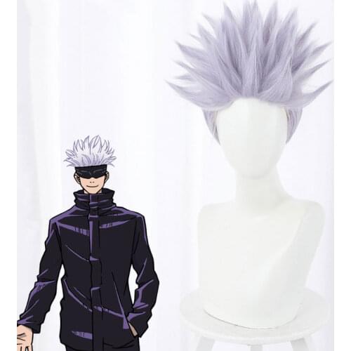 Anime Jujutsu Kaisen Gojo Satoru Wig Cosplay Heat Resistant Synthetic Hair Men Women Wigs Halloween Wig Accessories