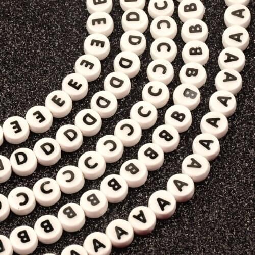 20/60/100PCS Flat Round Letter Alphabet Acrylic Beads,Ceramic Beads Used for Jewelry Making Childrens Diy Accessories