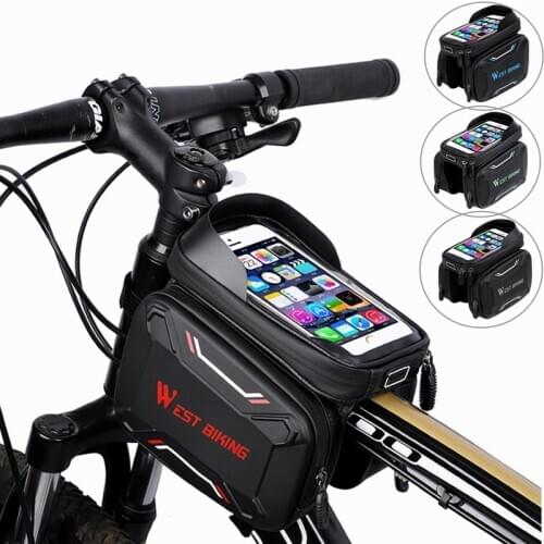 Portable Bicycle Front Bag Waterproof Touch Screen Top Tube Phone Bag for MTB Bike