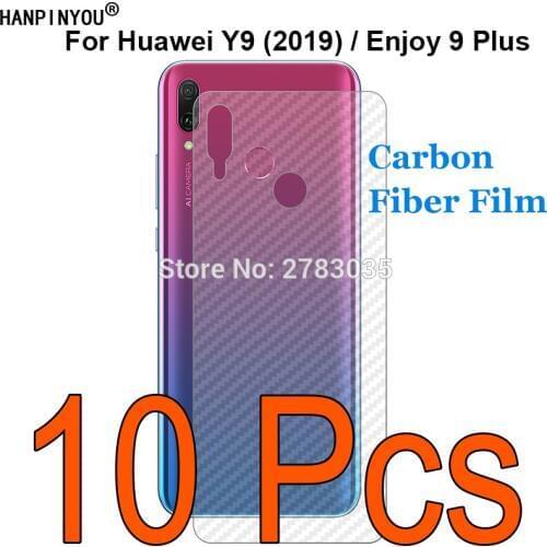 10 Pcs/Lot For Huawei Y9 (2019) Enjoy 9 Plus Durable 3D Anti-fingerprint Transparent Carbon Fiber Back Film Screen Protector