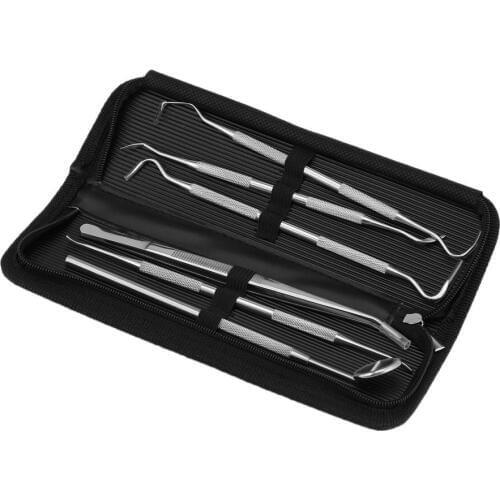 Professional 5 Pcs/set High Quality Stainless Steel Dental Lab Kit Dentist Surgical Wax Carving Teeth Tool Set With Bag Hot New